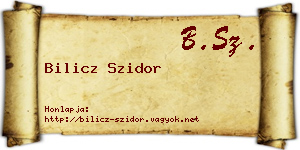 Bilicz Szidor névjegykártya